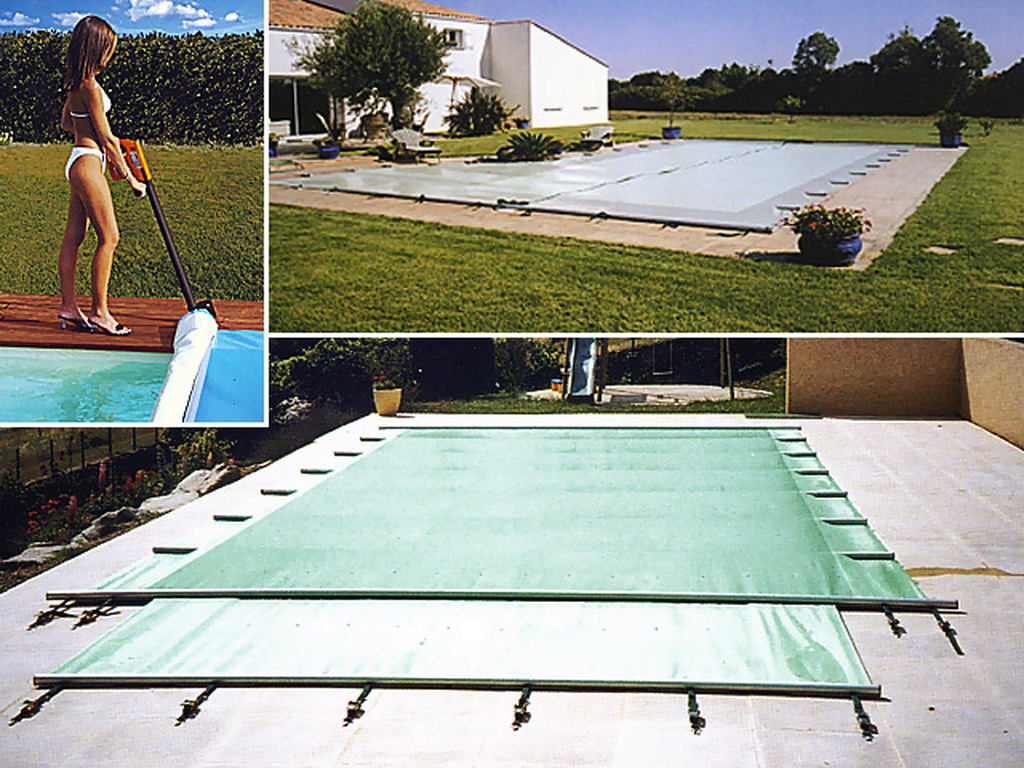Couverture a barres Securit Pool LITTORAL 4 saisons opaque coloris vert (m²)
