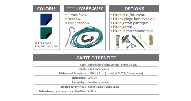 Couverture d'hivernage opaque Albon ECOLD pour piscine enterree - Couverture d'hivernage Albon ECOLD Préserver efficacement votre bassin