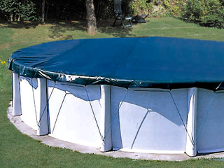 Couverture protection et hivernage filet COVERLUX Ø700cm pour piscine hors-sol ronde Ø640cm