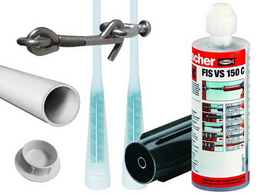 Kit pose Securipool STANDARD Ø16mm avec tube PVC 100cm + epoxy + cache + loquet