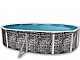 Kit piscine hors-sol acier Toi PIEDRA GRIS ovale 5.50 x 3.66 x 1.20m decor pierre
