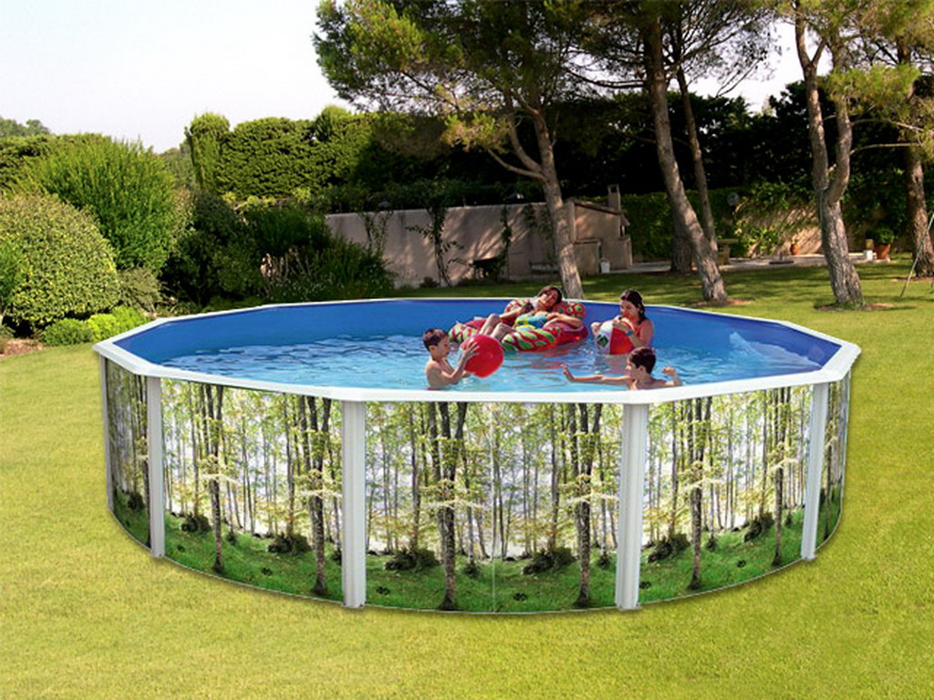 Kit piscine hors-sol acier Toi BOSQUE ronde Ø6.40 x 1.20m decor bosquet