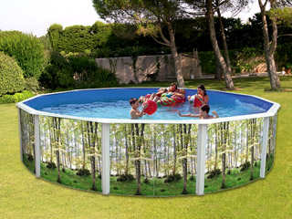 Kit piscine hors-sol acier Toi BOSQUE ronde Ø5.50 x 1.20m decor bosquet