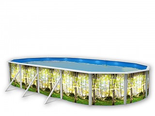 Kit piscine hors-sol acier Toi BOSQUE ovale 9.15 x 4.57 x 1.20m décor bosquet