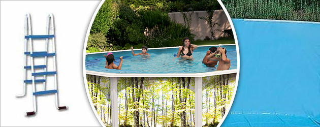 Kit piscine hors-sol acier Toi BOSQUE ovale 6.40 x 3.66 x 1.20m decor bosquet - Piscine hors-sol Toi BOSQUE Plaisir et détente à chaque baignade