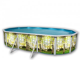 Kit piscine hors-sol acier Toi BOSQUE ovale 6.40 x 3.66 x 1.20m decor bosquet