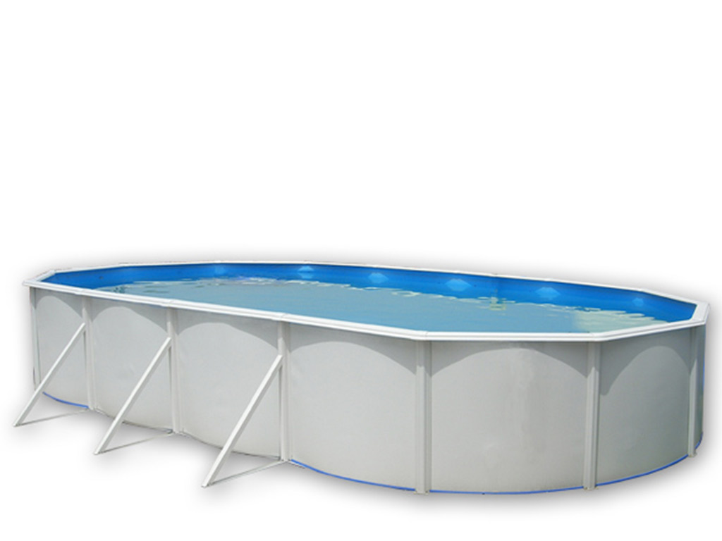 Kit piscine hors-sol acier Toi MALLORCA OVALADA ovale 7.30 x 3.66 x 1.20m decor laque blanc