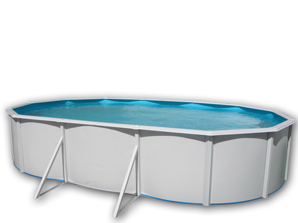 Kit piscine hors-sol acier Toi MALLORCA OVALADA ovale 6.40 x 3.66 x 1.20m decor laque blanc