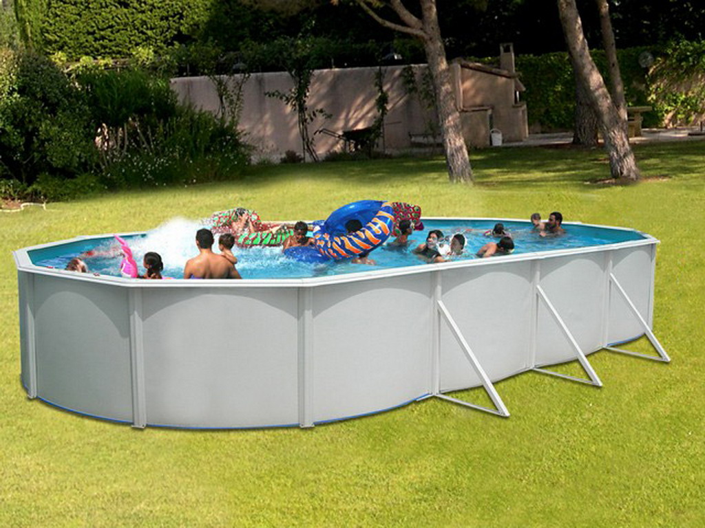 Kit piscine hors-sol acier Toi MALLORCA OVALADA PACK ovale 5.50 x 3.66 x 1.20m laque blanc