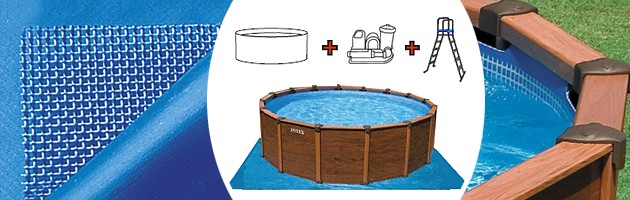 Kit piscine hors-sol acier Intex SEQUOIA SPIRIT ronde aspect bois 4.78m x 1.24m - Avantages des piscines SEQUOIA SPIRIT d'Intex