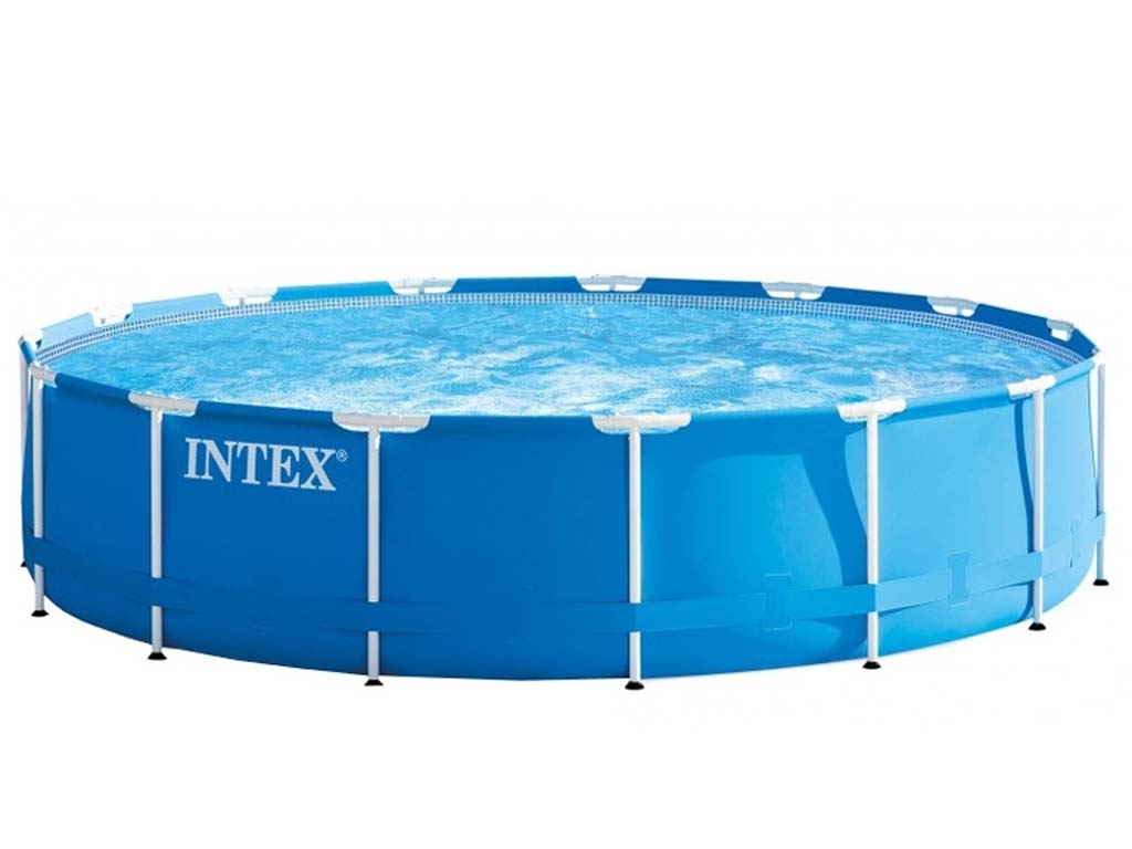 Kit piscine tubulaire Intex METAL FRAME ronde Ø457 x 122cm avec filtration a cartouche 3.8m3/h