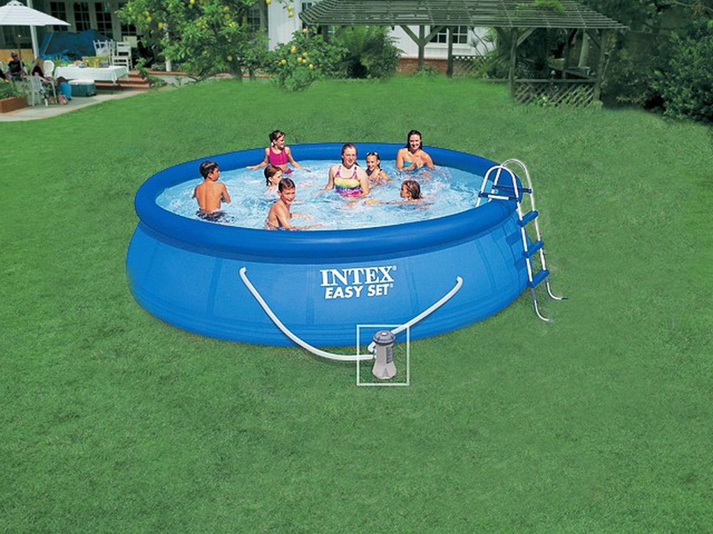 Kit piscine hors-sol autoportante Intex EASY SET ronde Ø457 x 107cm avec filtration debit 3.8m3/h