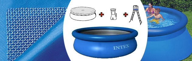 Kit piscine hors-sol autoportante Intex EASY SET ronde Ø457 x 107cm avec filtration debit 3.8m3/h - Piscine hors-sol Intex EASY SET Plaisir et détente à chaque baignade