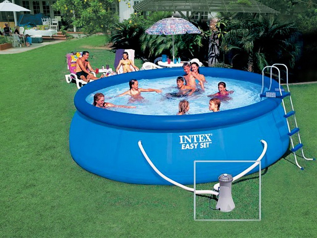 Kit piscine hors-sol autoportante Intex EASY SET ronde Ø457 x 122cm avec filtration debit 3.8m3/h