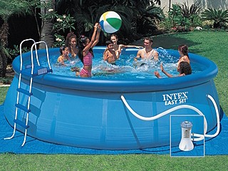 Kit piscine hors-sol autoportante Intex EASY SET ronde Ø488m x 122cm avec filtration debit 3.8m3/h