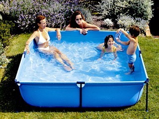 Piscine hors-sol enfant Gre JETPOOL carree 1.90 x 1.90 x 0.45m