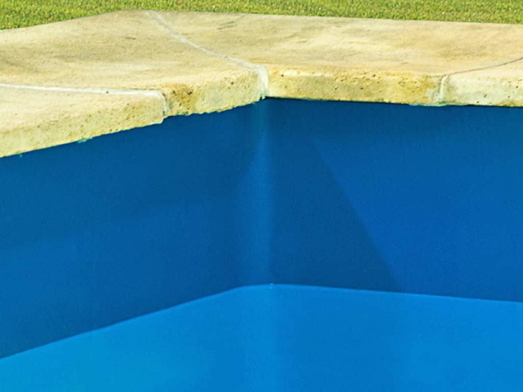 Liner uni bleu overlap PROCOPI 35/100eme piscine hors-sol ronde 4.58m x 0.9m