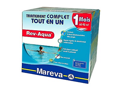Traitement de l'eau mensuel Mareva TCM REV-AQUA pour piscine de 60 a 90m³