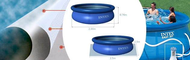 Piscine hors-sol autoportante Intex EASY SET ronde Ø244 x 76cm bleue - Piscine hors-sol Intex Intex EASY SET Plaisir et détente à chaque baignade