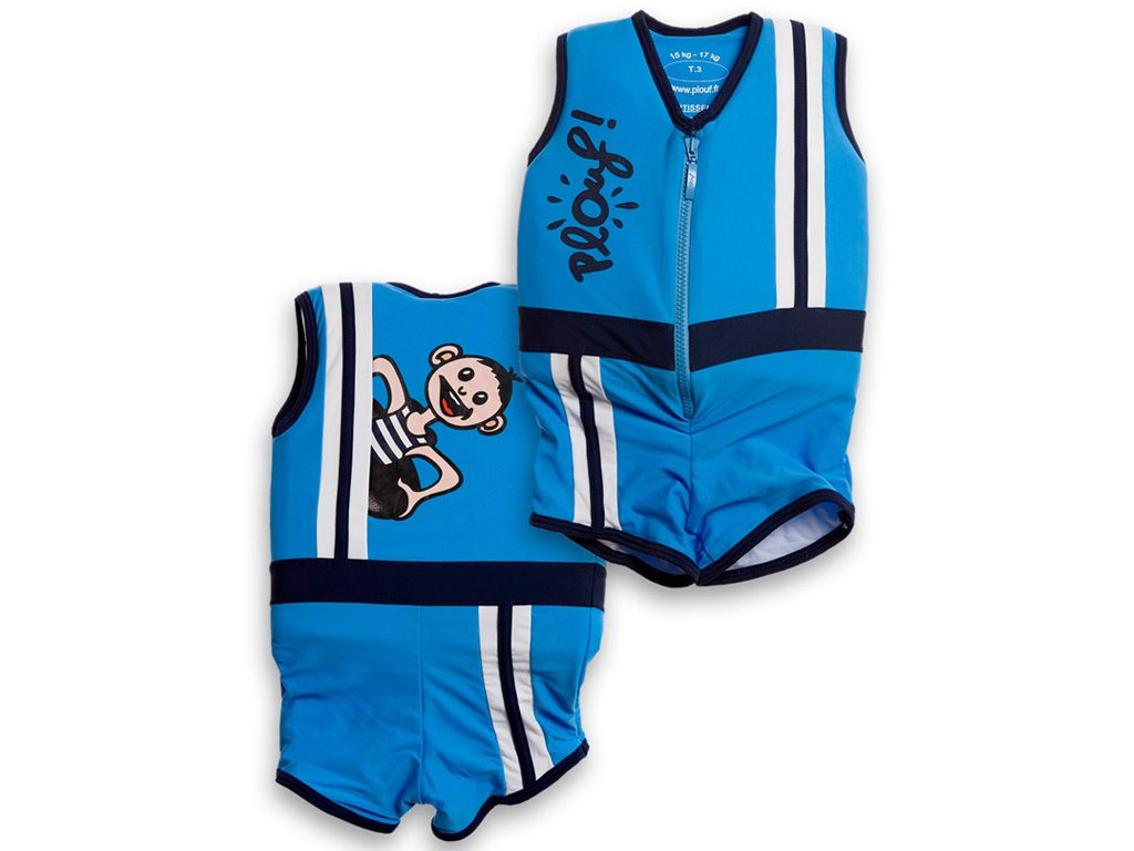 Maillot de bain flottant enfant PLOUF Sport Bleu garcon 3 ans (15/17kg)