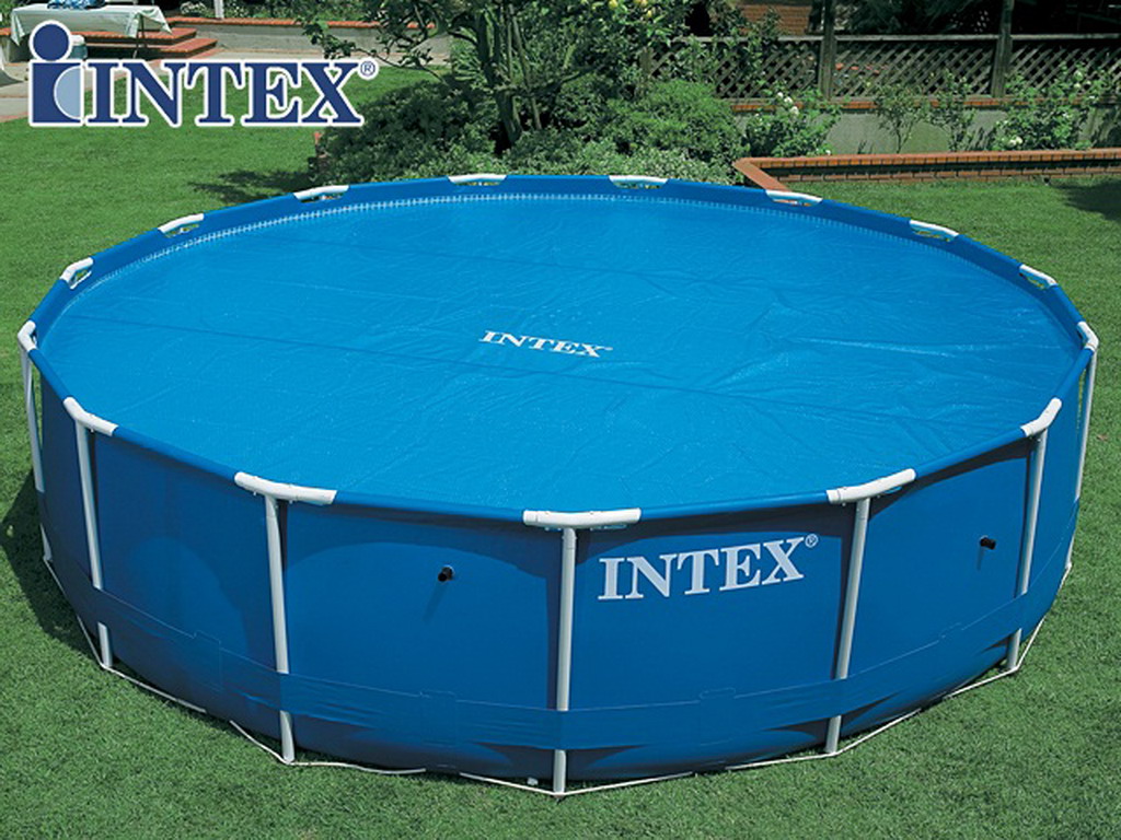 Couverture solaire d'ete Intex BULLES Ø348cm pour piscine hors-sol ronde Ø366cm