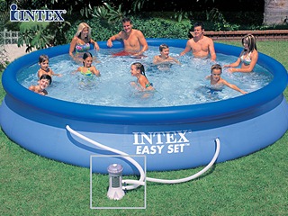 Kit piscine hors-sol autoportante Intex EASY SET ronde Ø457 x 91cm avec filtration debit 3.8m3/h