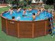 Kit piscine hors-sol acier Intex SEQUOIA SPIRIT ronde aspect bois 4.78m x 1.24m
