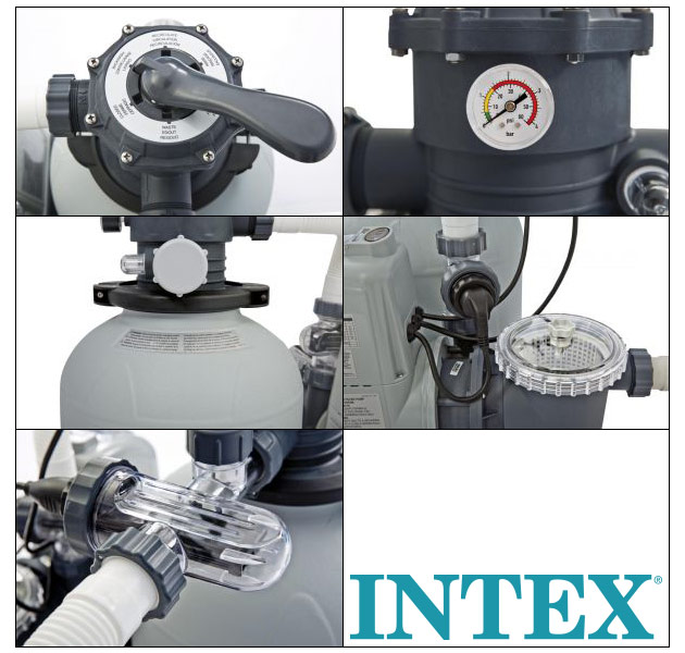 Combine de filtration a sable Intex COMBO debit 6m³/h avec ecosterilisateur et OEC jusqu'a 32m3 - Combiné de filtration Intex COMBO Une sérénité au quotidien