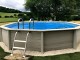 Kit piscine beton NATURALIS decagonale Ø4.95 x 1.30m aspect bois