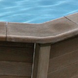 Kit piscine beton NATURALIS decagonale Ø4.95 x 1.30m aspect bois - Kit piscine complet