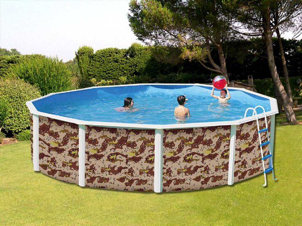 Kit piscine hors-sol acier Toi CAMUFLAJE ronde Ø3.50 x 1.20m decor camouflage