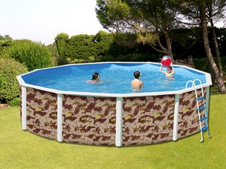 Kit piscine hors-sol acier Toi CAMUFLAJE ronde Ø3.50 x 1.20m decor camouflage