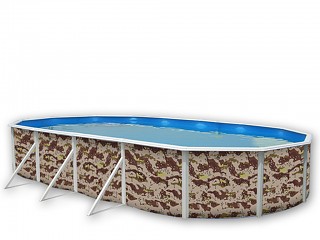 Kit piscine hors-sol acier Toi CAMUFLAJE ovale 7.30 x 3.66 x 1.20m decor camouflage