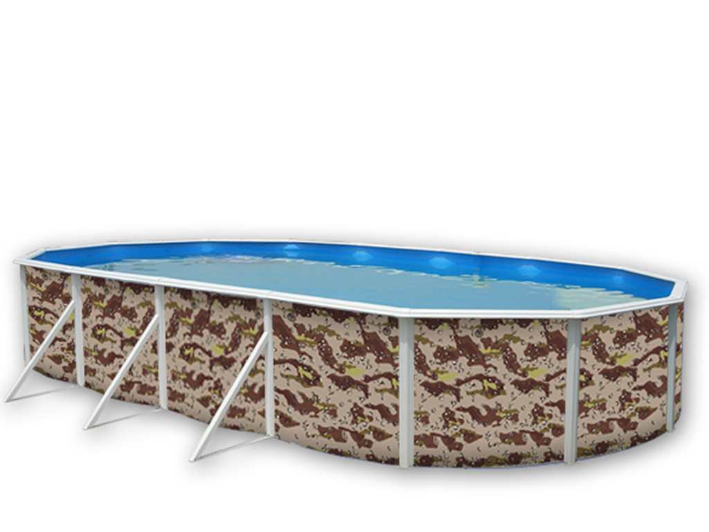 Kit piscine hors-sol acier Toi CAMUFLAJE ovale 9.15 x 4.57 x 1.20m decor camouflage