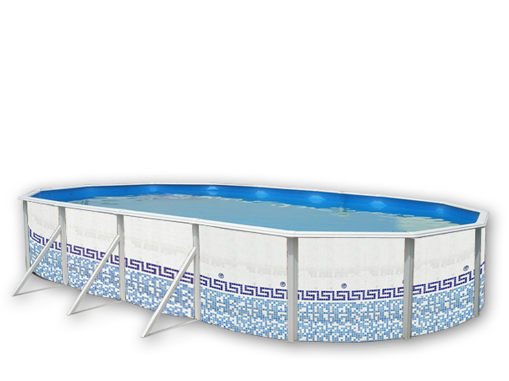 Kit piscine hors-sol acier Toi MOSAICO ovale 7.30 x 3.66 x 1.20m decor mosaique