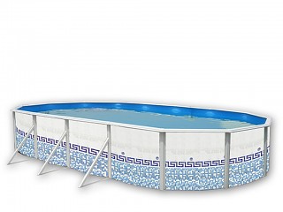 Kit piscine hors-sol acier Toi MOSAICO ovale 7.30 x 3.66 x 1.20m decor mosaique