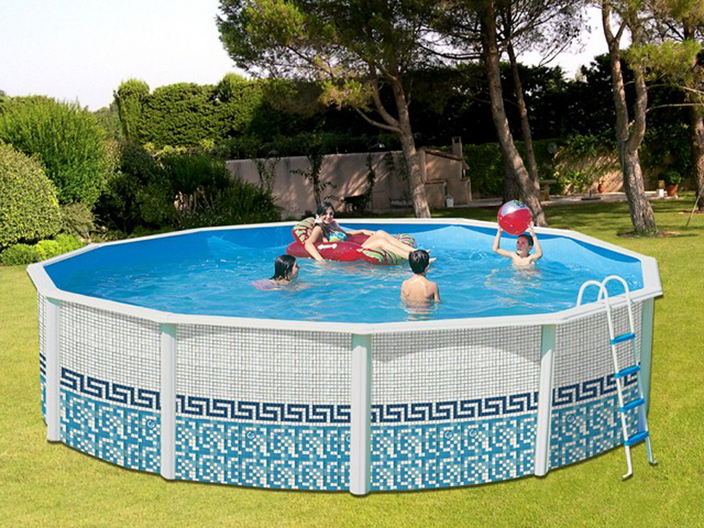 Kit piscine hors-sol acier Toi MOSAICO ronde Ø5.50 x 1.20m decor mosaique