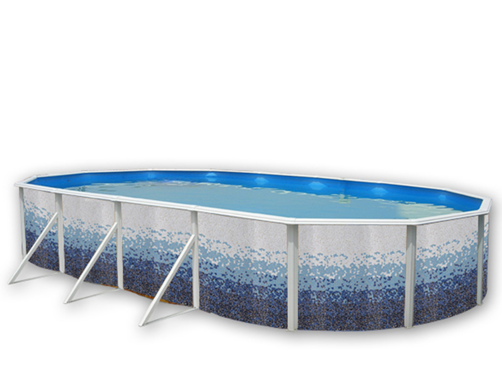 Kit piscine hors-sol acier Toi TRENCADIS ovale 9.15 x 4.57 x 1.20m decor ceramique