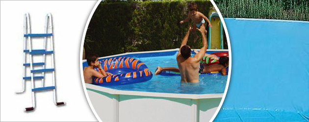 Kit piscine hors-sol acier Toi MALLORCA OVALADA ovale 6.40 x 3.66 x 1.20m decor laque blanc - Piscine hors-sol Toi MALLORCA OVALADA Plaisir et détente à chaque baignade