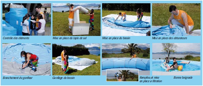 Kit piscine hors-sol autoportante Zodiac HIPPO 10 rectangulaire 6.85 x 4.85 x 0.60m - Zodiac Original Un montage simple et aisé