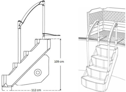 Escalier piscine VOIE ROYALE avec double main courante - Caractéristiques et avantages de l'escalier intérieur VOIE ROYALE