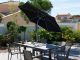 Parasol inclinable aluminium noir a manivelle Ø270cm toile coloris noir