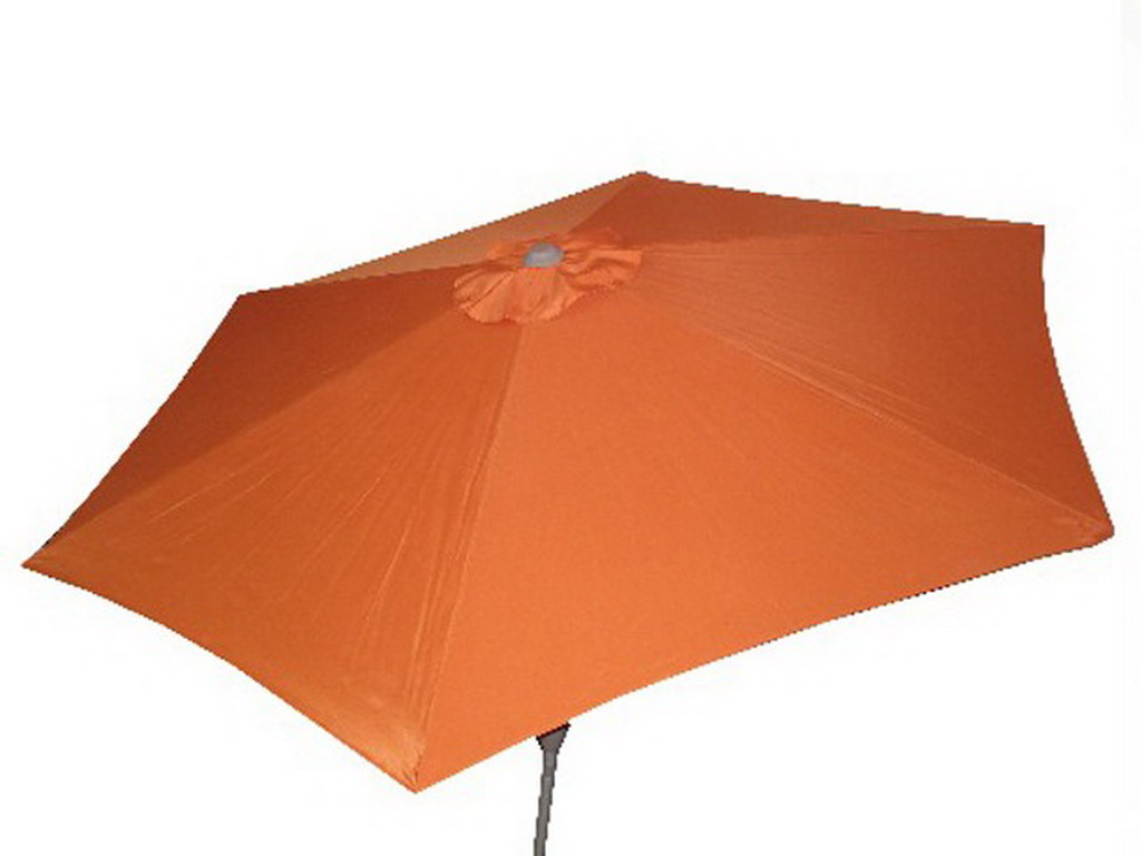 Parasol inclinable aluminium noir a manivelle Ø270cm toile coloris orange