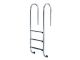 Echelle piscine enterree droite acier inoxydable 4 marches a sceller