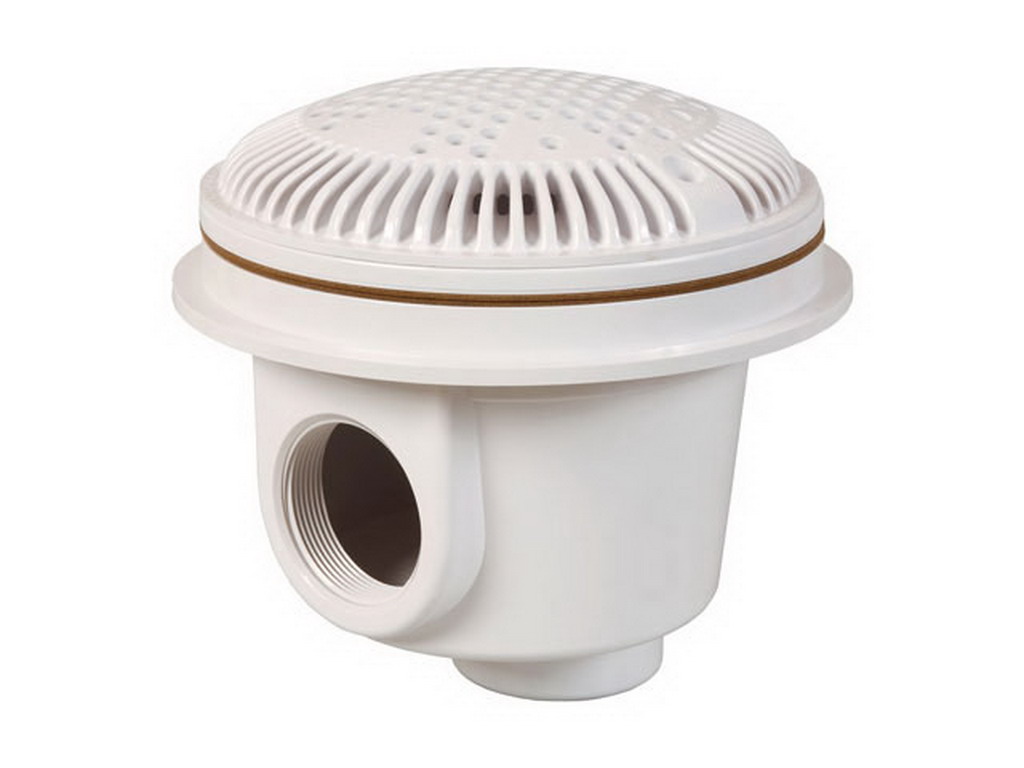 Bonde de fond Hayward ANTI VORTEX 1 pouce 1/2 pour piscine liner coloris blanc