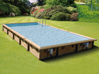 Piscine bois Ubbink LINEA rectangulaire 500x800x140cm liner bleu