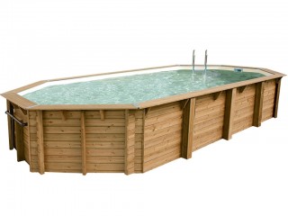 Piscine bois Ubbink OCEA octogonale 470x860x130cm liner beige