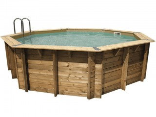 Piscine bois Ubbink OCEA octogonale Ø580x130cm liner beige