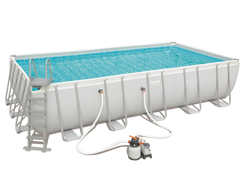 Kit piscine tubulaire Bestway POWER STEEL FRAME POOL rectangulaire 671x366x132cm filtration sable