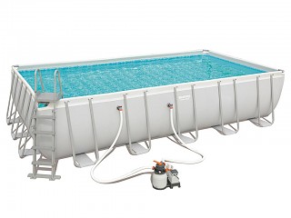 Kit piscine tubulaire Bestway POWER STEEL FRAME POOL rectangulaire 671x366x132cm filtration sable